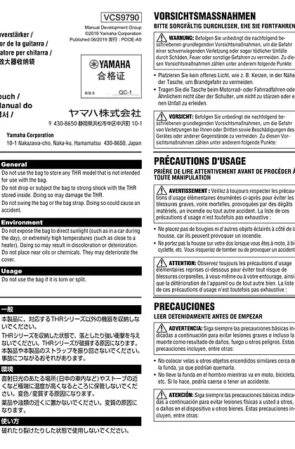 yamaha雅马哈THRBG1 Owner’s Manual